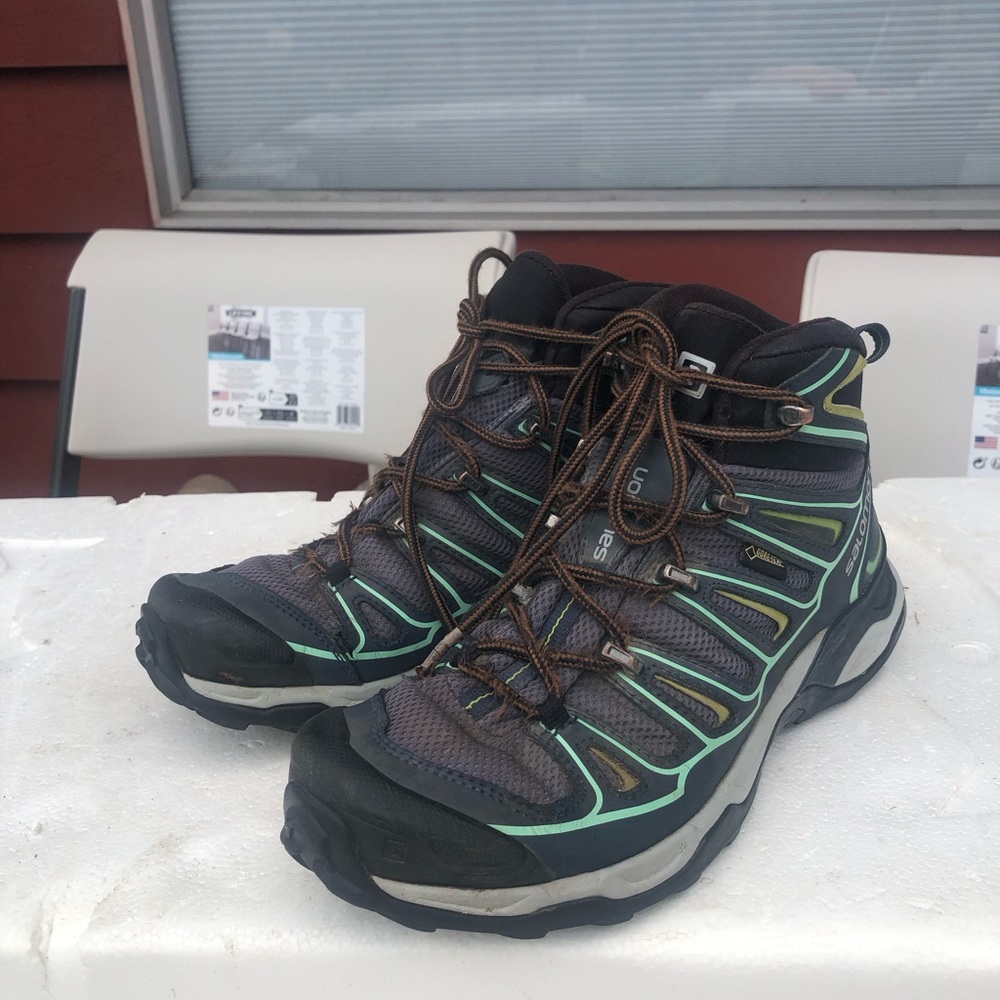 Salomon X Ultra 2 Mid Blue Black Gore-Tex GTX Hiking Boots Size 9 - Picture 3 of 15